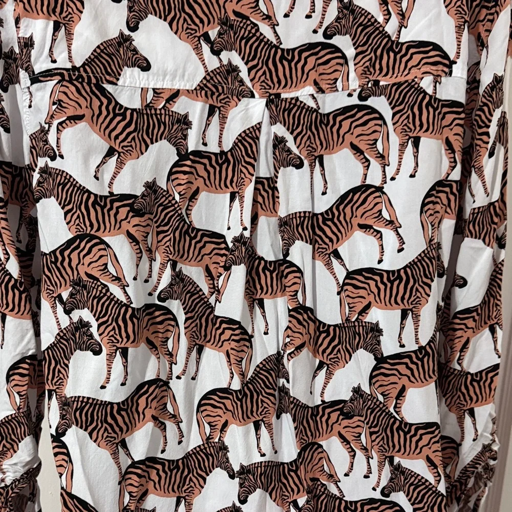 *Last Chance* Jane and Delancey Zebra Print Button Down Shirt - Picture 11 of 15
